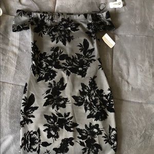 Off the shoulder grey mini dress